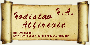 Hodislav Alfirević vizit kartica